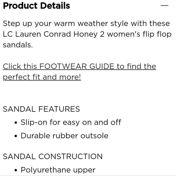 LC Lauren Conrad Honey 2 Women's Flip Flop Sandals,size 11 - Picture 3 of 3